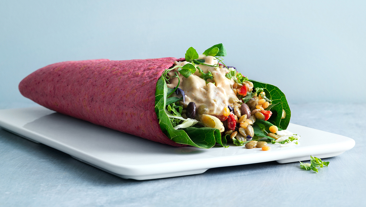 Wrap med kyckling & cashewröra Waynes Coffee International
